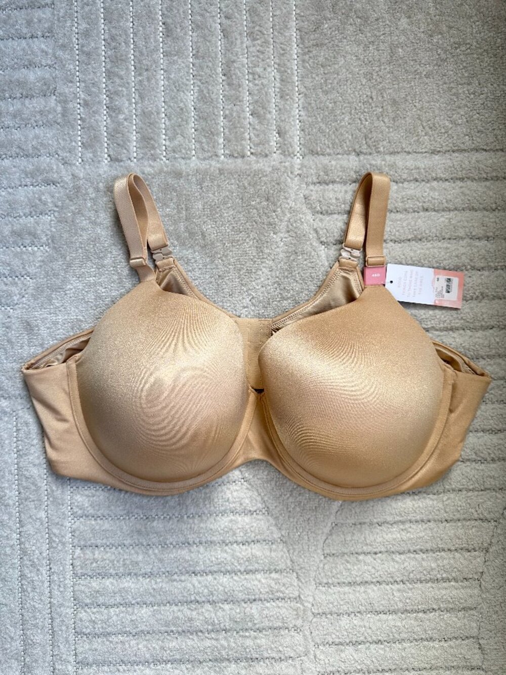 Cacique The Curve Icon Perfect Coverage Bra 46D Nude Beige New With Tags
